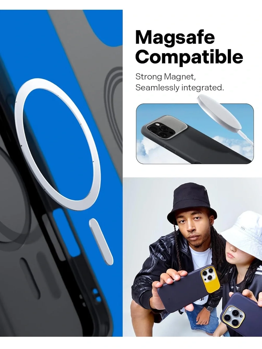 Caseology Mag Kickstand iPhone 16 Pro Max Case Military Grade Black Sesame